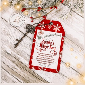 Santa &#39;s Magic Key for the homes without a chimney, Santa Key, Kid&#39;s Christmas Tradition, Magic of Christmas, Magical Key Tag