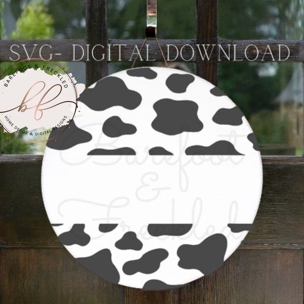 SVG- Cow Print Door Hanger SVG