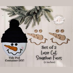 Laser Cut Wooden Snowman Faces, Craft Kit, Snowman Wood Craft, Wooden Snowman Faces, Christmas Blanks, Snowman Face Blank, Wood Blanks – adult craft kit