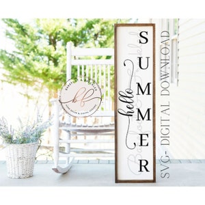 Hello Summer Porch Leaner SVG, Front Porch Sign svg, Summer svg, Hello svg