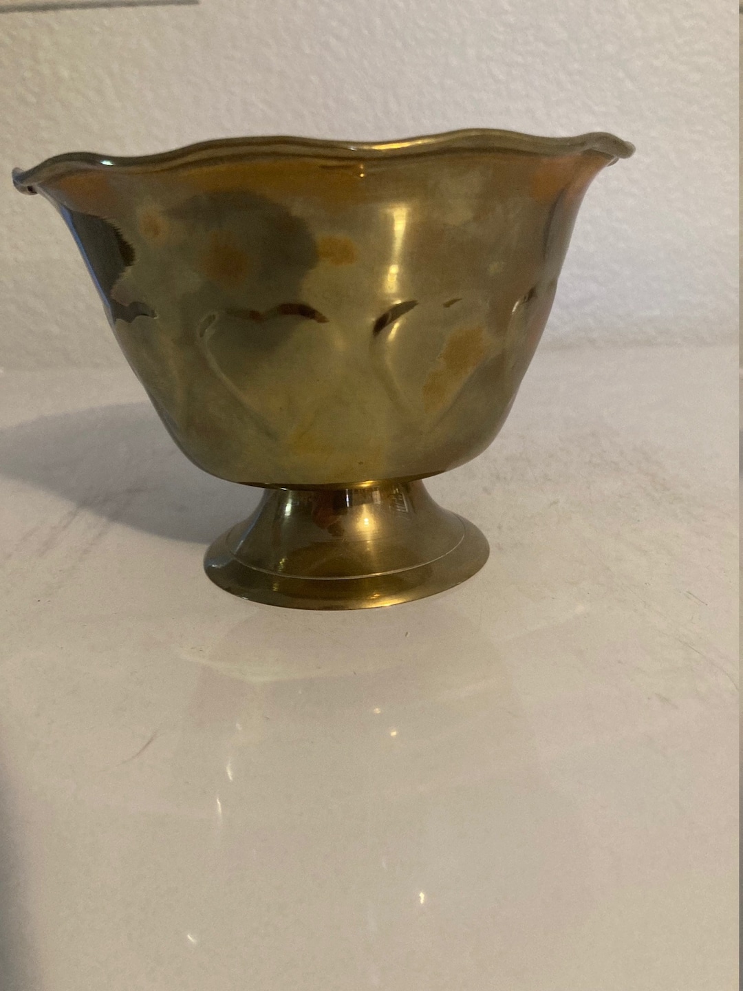 Vintage Solid Brass Candy Dish With Raised Hearts Etsy