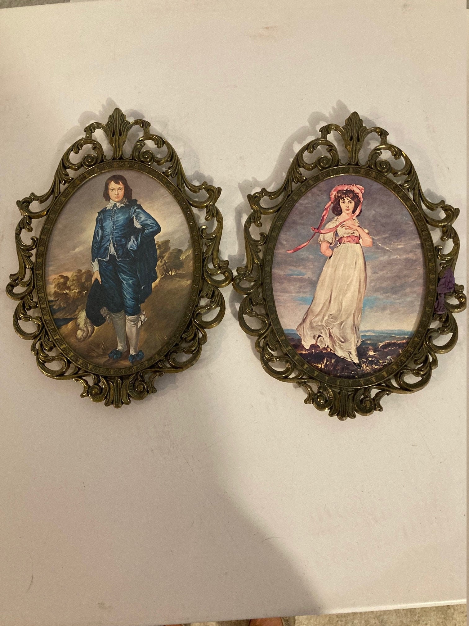Vintage Ornate Italian Picture Frames Set of 2 Boy and Girl Etsy UK