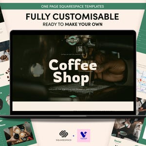 One Page &quot;Caffine Fix&quot; Squarespace Template for Food Trucks, Coffee Shops & Small Businesses.