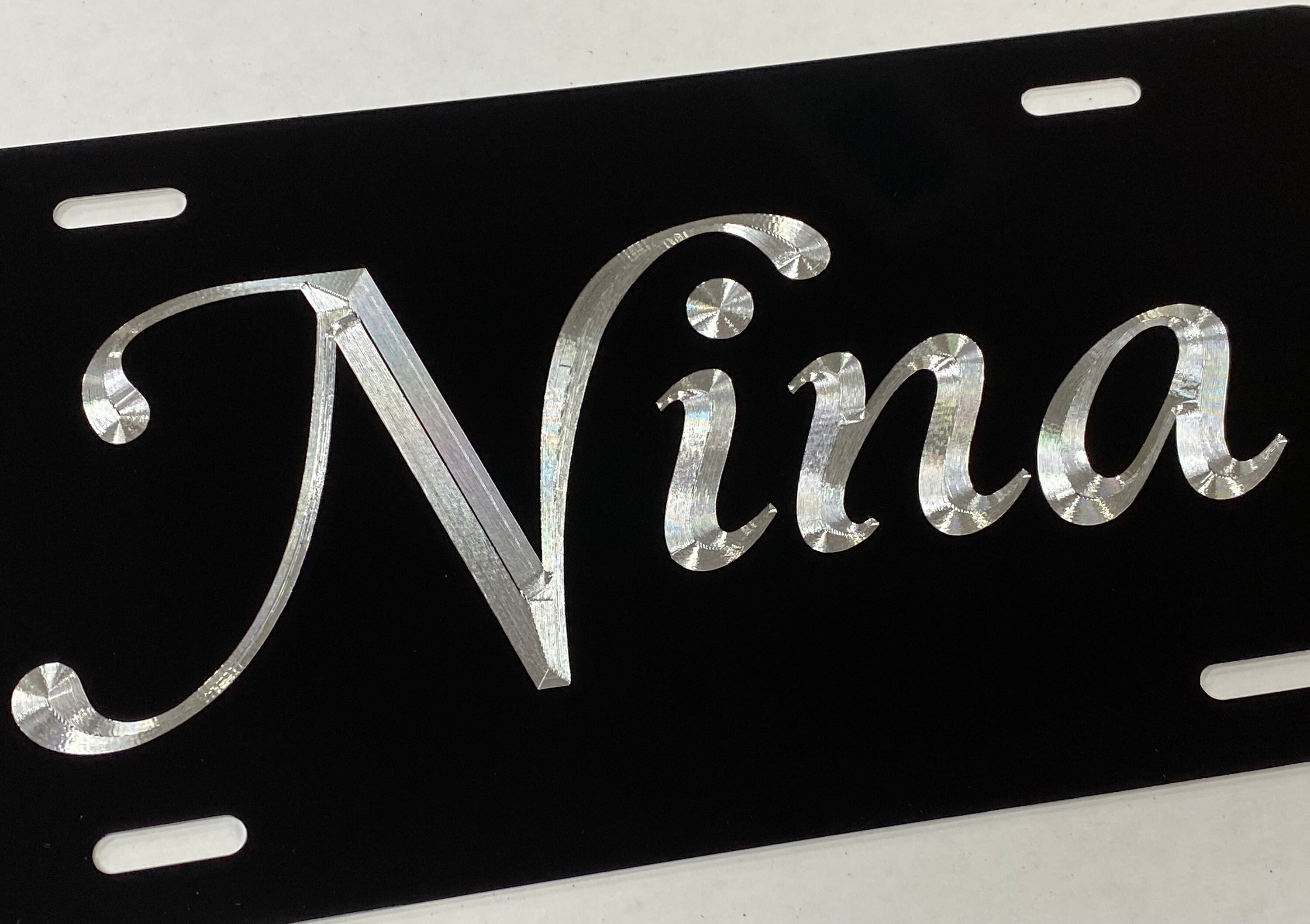 thumbnail image 2 of Mako Denali Inspired Aluminum Wave/Carbon Fiber Look Vanity License Plate - 6x12 Inches, Front Decorative Tag 2 of 4