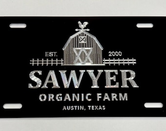 Farm Use Metal License Plate Tag – Aluminum, Multi-Color, Fits Car/Truck – BLVD LT012
