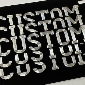 Engraved Custom Personalized YOUR Name Text On Repeat License Plate Car Tag Diamond Etched on Aluminum Metal Weatherproof & Rustproof