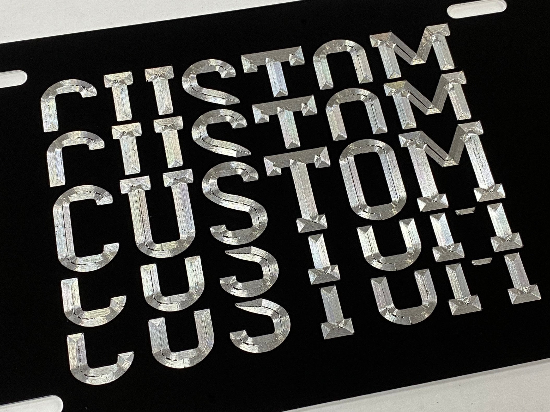 Engraved Custom Personalized YOUR Name Text On Repeat License Plate Car Tag Diamond Etched on Aluminum Metal Weatherproof & Rustproof
