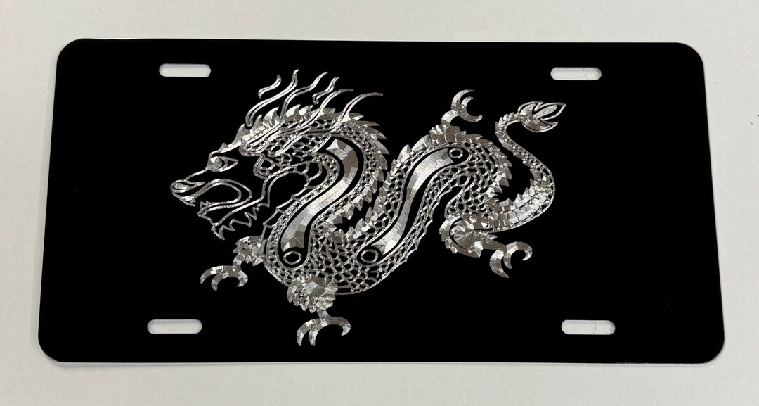 Engraved Japanese Dragon Gift License Plate Vanity Front Car Tag