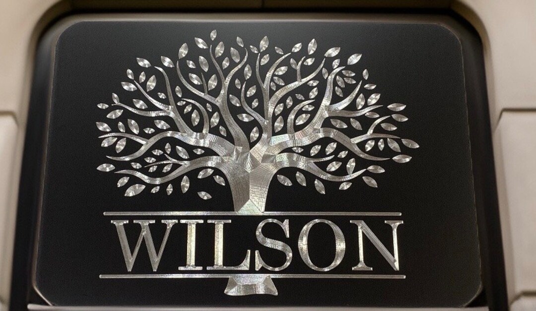 Engraved Custom Personalized Split Tree With Your Name / House Number ...