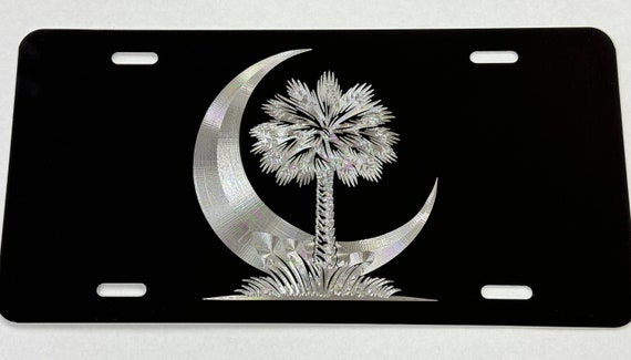2 Pcs License Plate Frames Palm Tree Beach Life Car Tag Cover Aluminum...