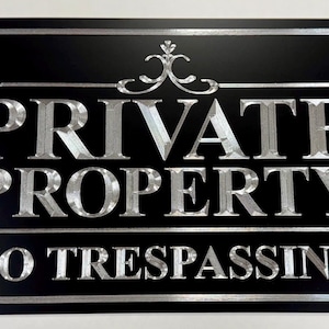 Panneau d&#39;interdiction d&#39;accès pour propriété privée gravé au diamant sur aluminium métal noir 13 x 8 extérieur résistant aux intempéries Panneau d&#39;avertissement d&#39;interdiction d&#39;entrer
