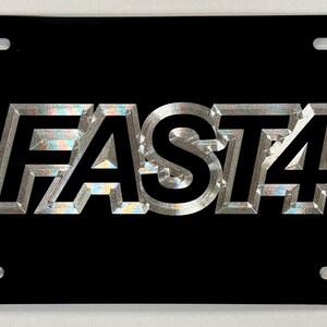2 fast 4 U-Nummernschild-Auto-Tag graviert / Diamant geätzt auf Aluminium Metall Wetterfest Rostfrei