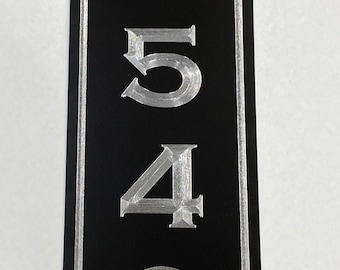 House Number Street Address Sign Diamond Etched Aluminum Metal Black 5x14 Outdoor Weatherproof Mailbox Sign