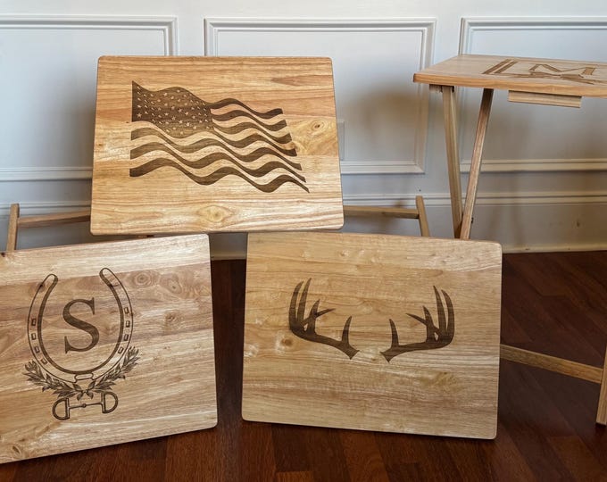 Custom Engraved TV Travel Table Tray Stand Personalized Gift