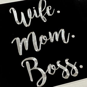Engraved Wife Mom Boss Gift License Plate Car Tag Diamond Etched on Aluminum Metal Weatherproof & Rustproof