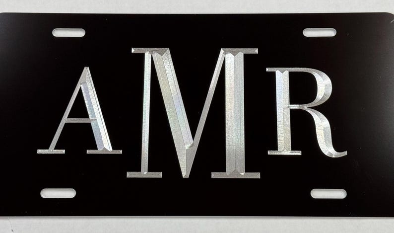 Engraved Custom Personalized Monogram License Plate Car Tag Diamond ...