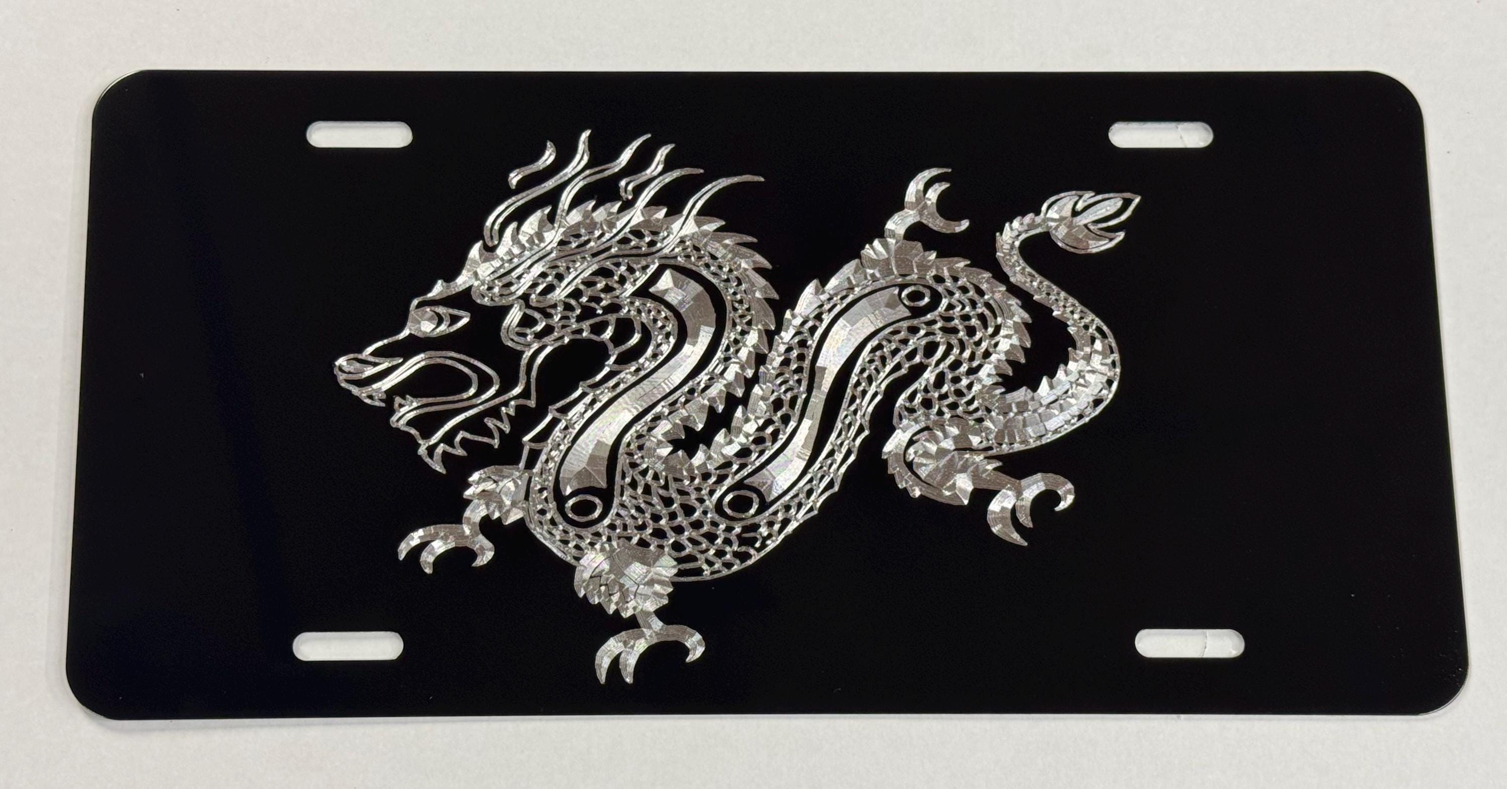 Engraved Japanese Dragon Gift License Plate Vanity Front Car Tag