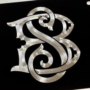 2 Letter Monogram License Plate Front Car Tag Diamond Etched Engraved with YOUR Initials Black Aluminum Metal Weatherproof & Rustproof