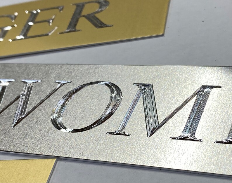 Designer Engraved Gold Silver Diamond Etched Aluminum Metal 10x2 8x2 ...