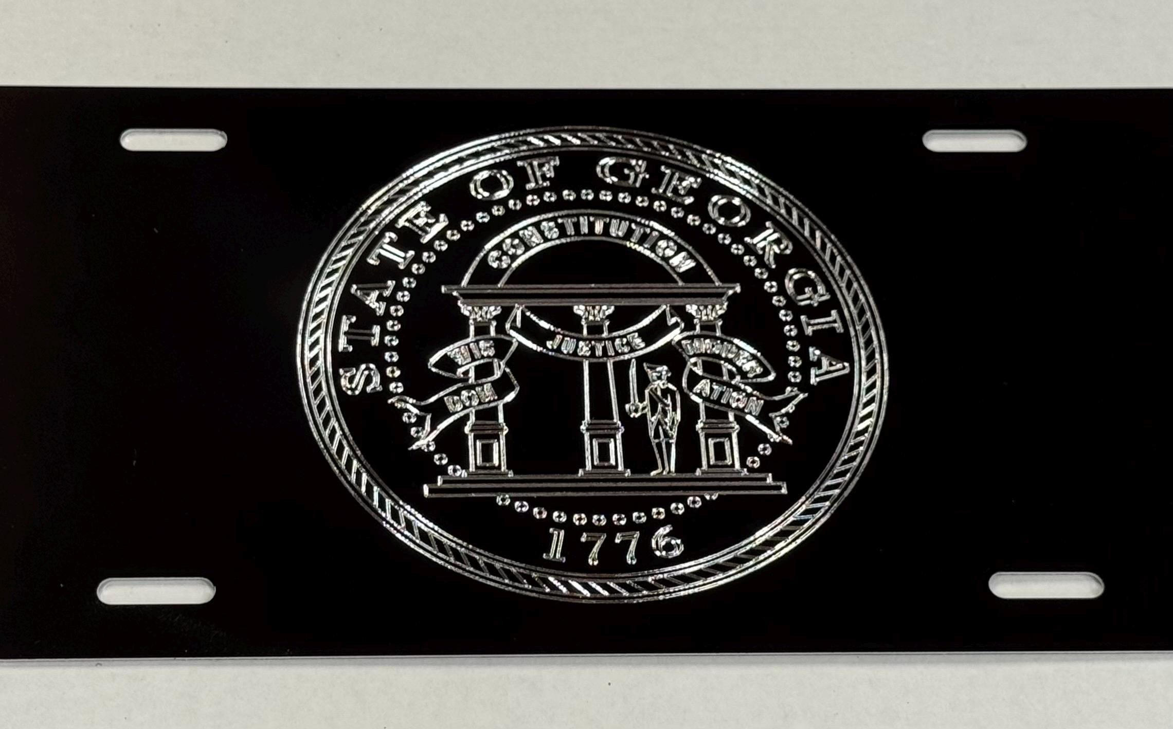 thumbnail image 2 of 1776 License Plate – Aluminum, Black Finish, Made In USA, Front Placement 2 of 4