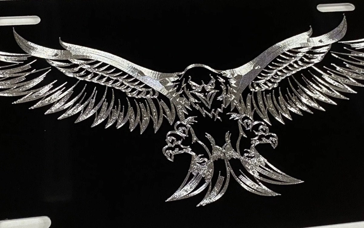 Marco De Matrícula De Metal Cromado Con águila - Estilo Americano, Para Frontal Y Trasero