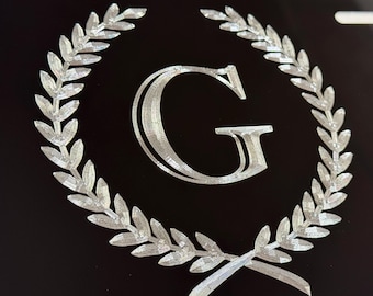 Personalizado gravado qualquer letra coroa brasão placa de licença etiqueta de carro diamante gravado em metal de alumínio à prova de intempéries e ferrugem