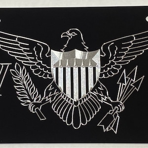 Engraved USVI US Virgin Islands Gift License Plate Car Tag Diamond Etched on Black Aluminum Metal Weatherproof & Rustproof