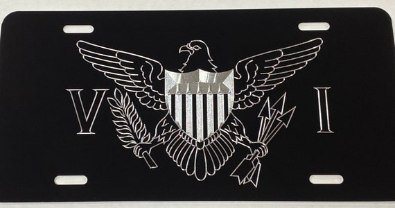 Engraved USVI US Virgin Islands Gift License Plate Car Tag Diamond
