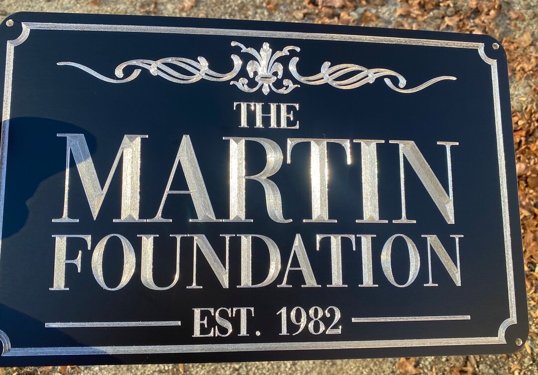 Custom Add Silver Sign Silver Engraved Custom Personalized Your Company Business Building ...