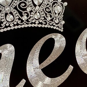 Custom Silver License Plate – Diamond Etched Crown Tiara Car Tag, Rustproof & Weatherproof