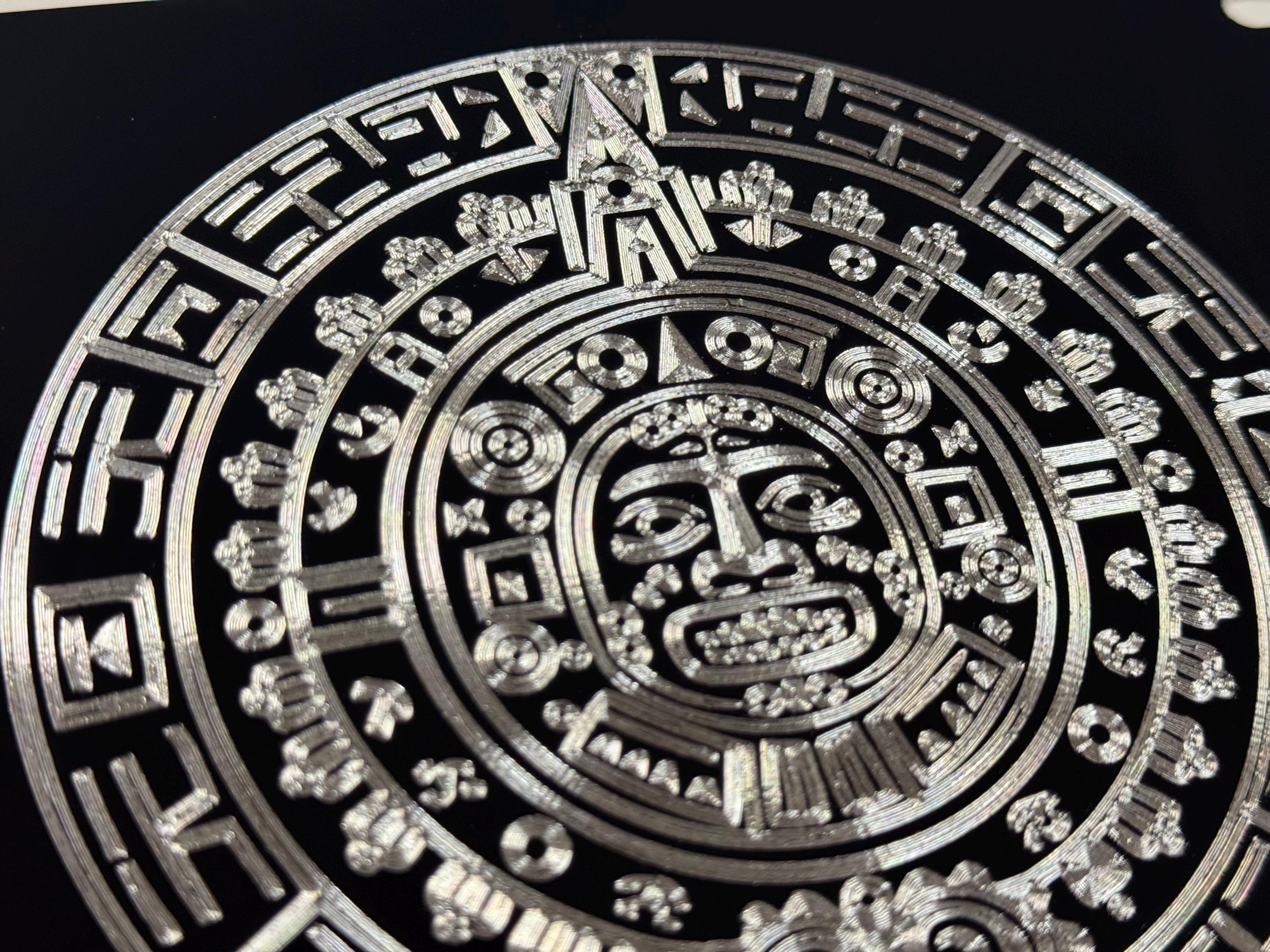 Mayan Aztec Calendar Car Tag Diamond Etched Engraved Front Vanity ...
