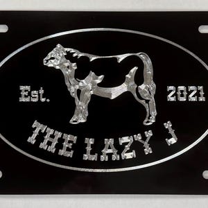 Custom Farm Ranch Logo License Plate Diamond Etched Engraved Personalized Farm Brand License Plate for Car or Truck