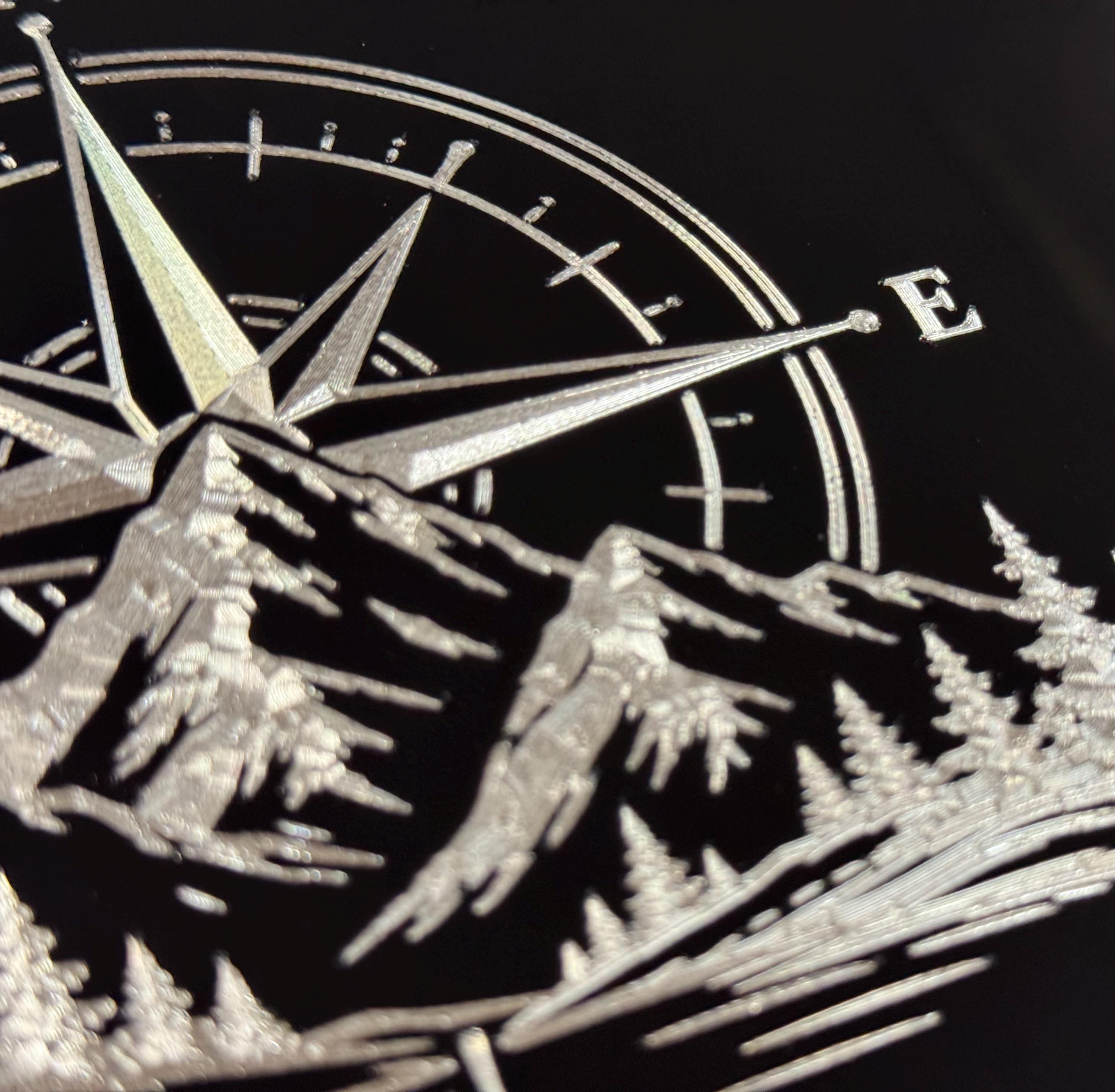 Compass License Mountains Compass License Plate Vanity Front Car Tag Diamond Etched ...