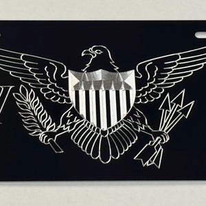Engraved USVI US Virgin Islands Gift License Plate Car Tag Diamond Etched on Black Aluminum Metal Weatherproof & Rustproof