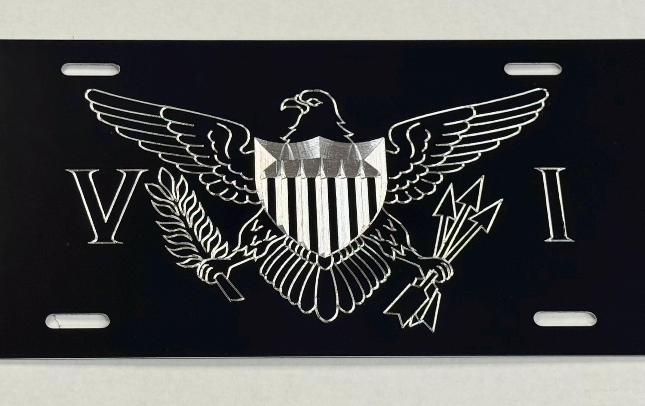 Engraved USVI US Virgin Islands Gift License Plate Car Tag Diamond