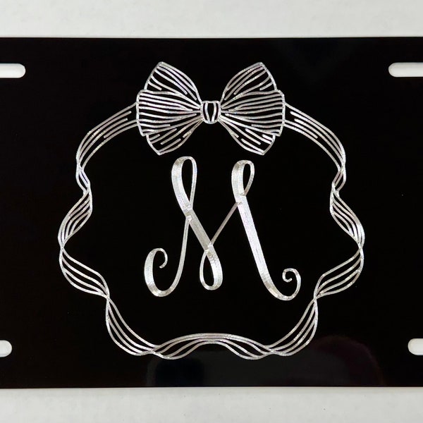 Custom License Plate Bow Etsy