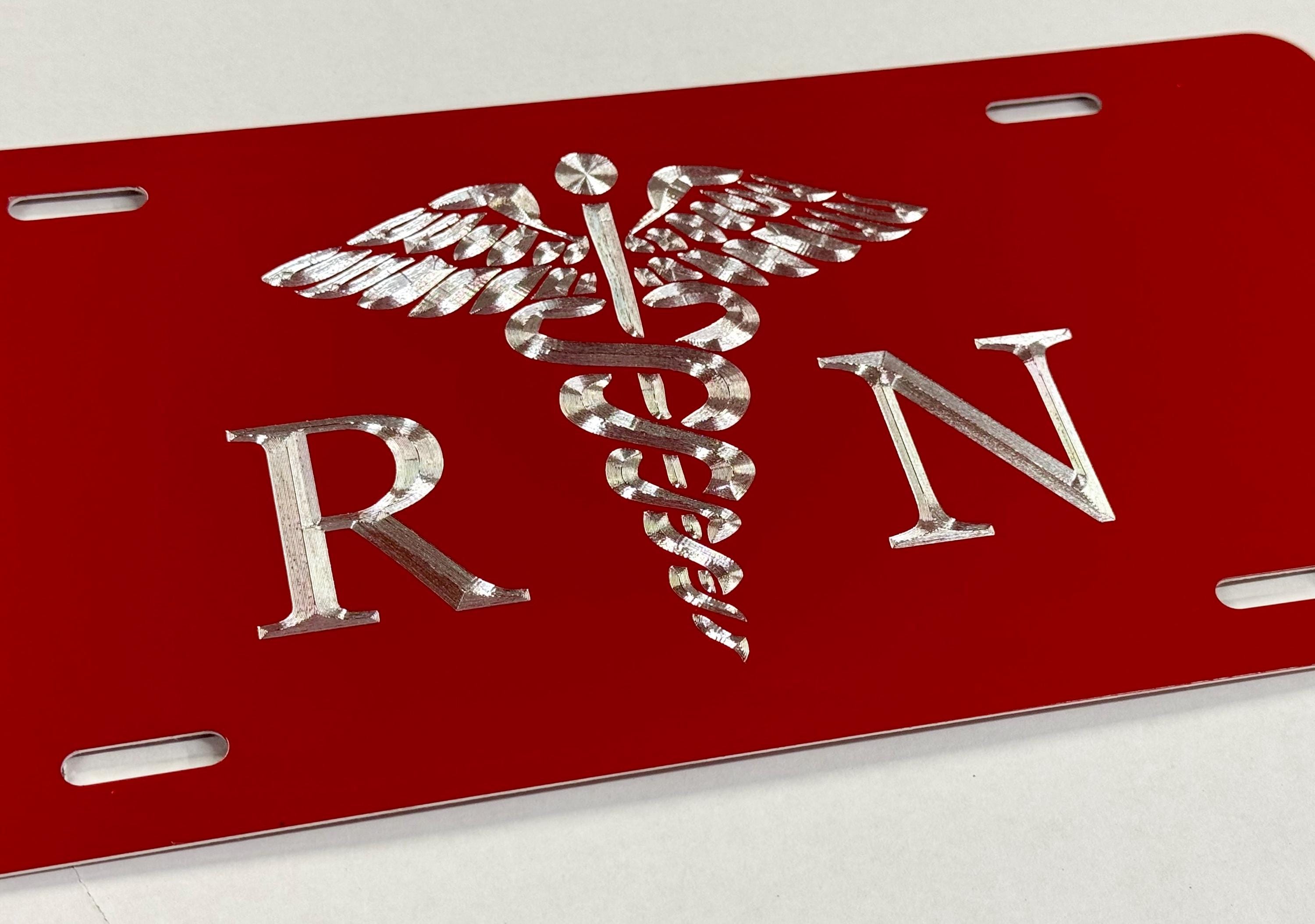 Registered Tag RN Registered Nurse License Plate Engraved Car Tag Silver Diamond ...
