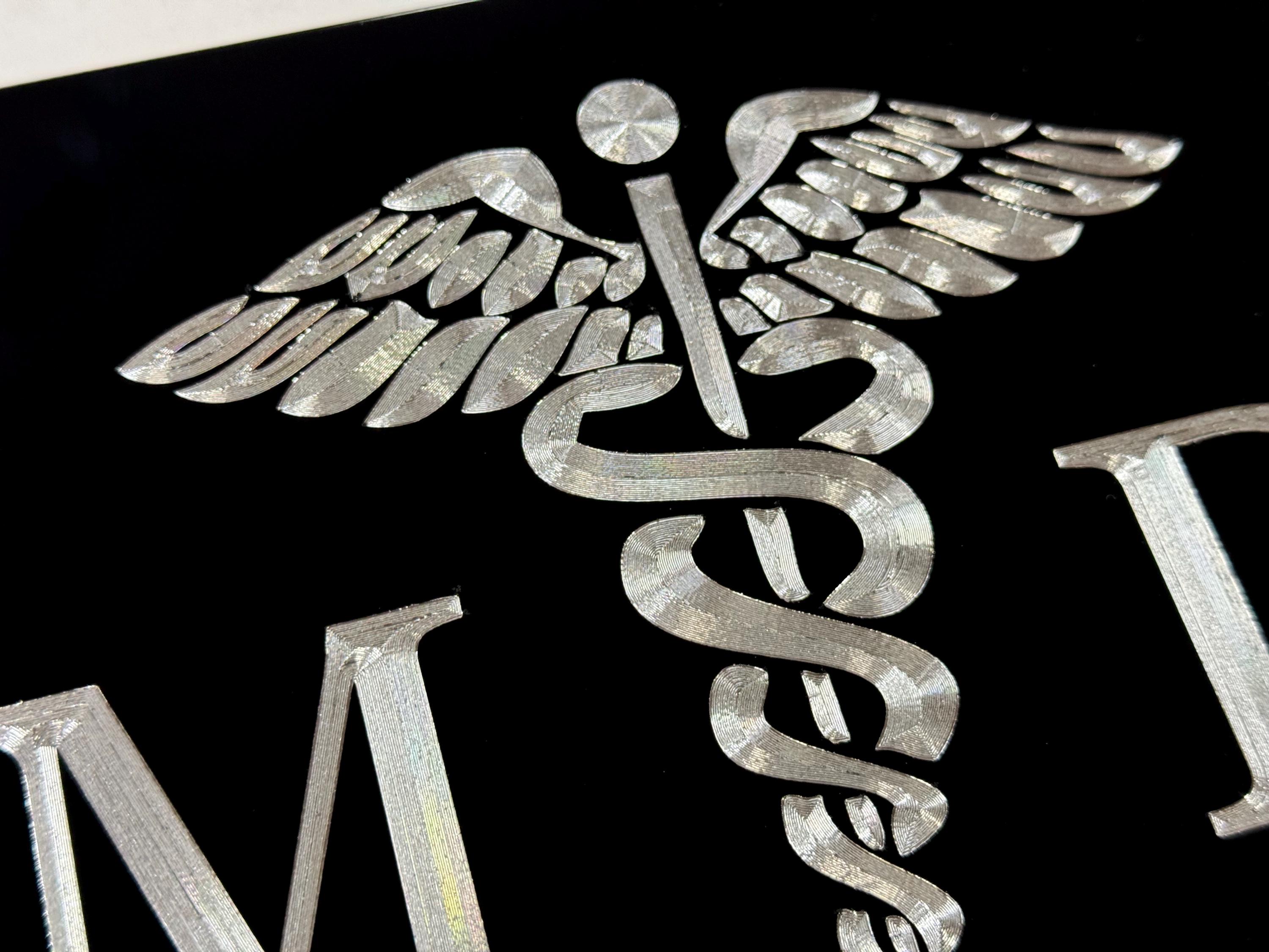 MD Medical Doctor License Plate Engraved Car Tag Silver Diamond Etched ...