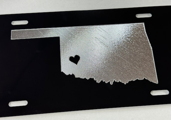 Custom Texas TX State Car Front Vanity License Plate - Diamond Etched, Black Aluminum, 12x6 Inch
