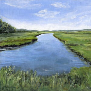 Scarborough Marsh - Maine Art Prints//Giclée Print//Landscapes//Coastal Landscape//Maine Artist//Kathleen Brown Paintings//Saltbox7Gallery