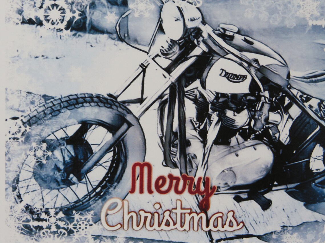 Triumph Motorcycle Christmas Card With Envelope Etsy