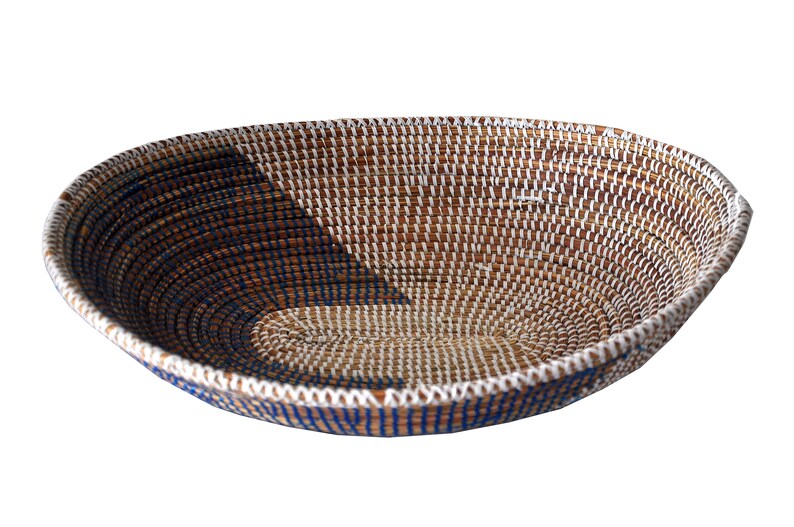 Handwoven Bowl Oval Large / Wolof Basket Bowl / Handmade Etsy
