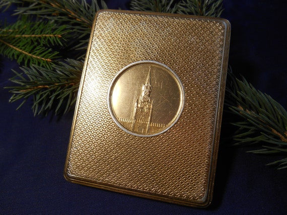 Vintage Soviet cigarette case , Cigarette Case US… - image 1