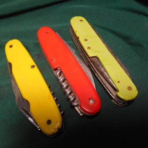 Vintage knives 3 pieces.Collection knife made in USSR 70s ,Penknife Rare knife.