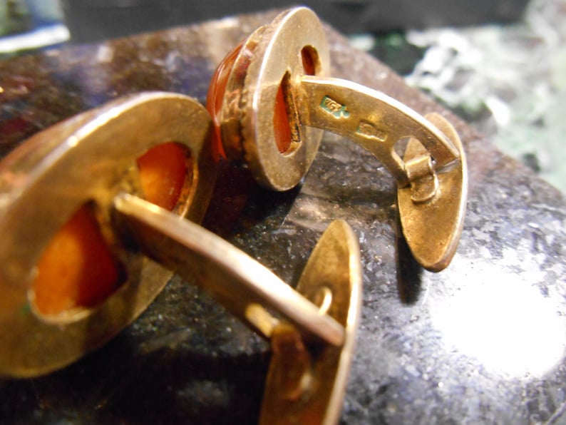 Silver cufflinks with amber the USSR.