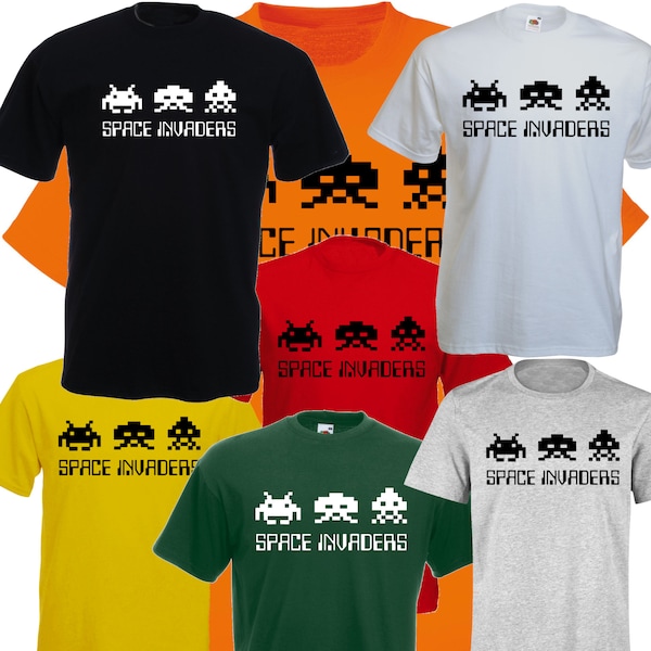 T-shirt Space Invaders/ tee shirt coton/ t.shirt  cadeau/ tee-shirt