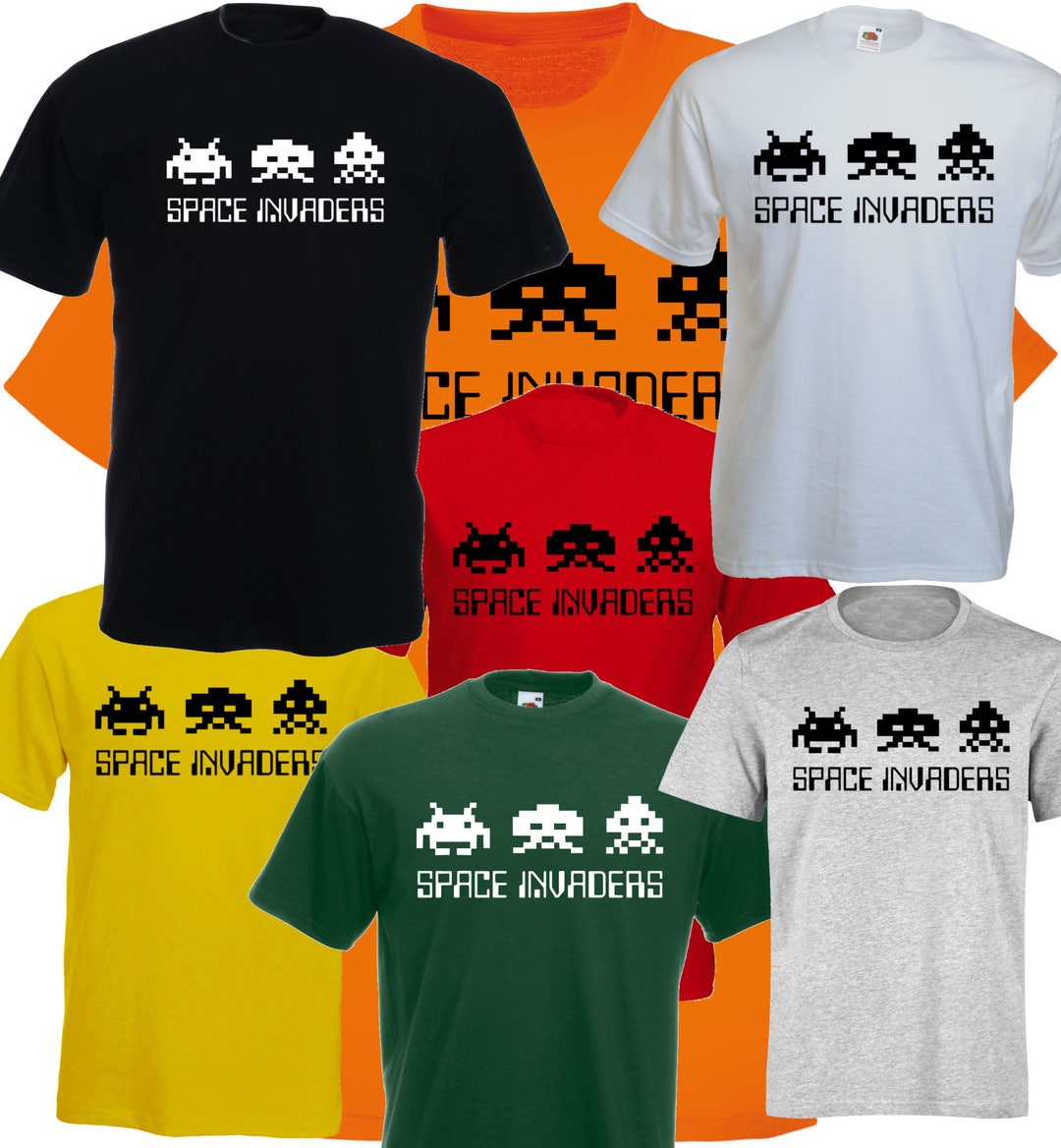 GAMING T-SHIRT SPACE Invaders Armoire Rétro Vidéo Jeu Tee Ue XL / États