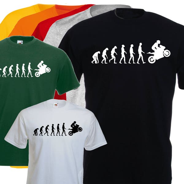 t-shirt MOTO homme, motorcycle tee shirt, Evolution de l'homme MOTO, biker t shirt