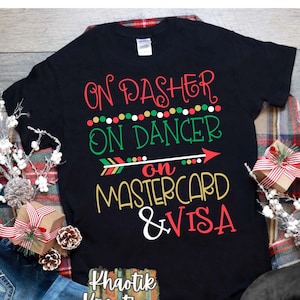 Auf Dasher auf Tänzerin auf Mastercard und Visa Svg entwirft Weihnachten Svg Black Friday Svg Svg Schnitt Dateien Weihnachten Svg Dxf Png Jpeg