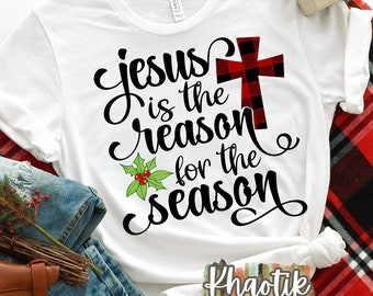 Jesus is the Reason for the Season Svg,Christmas Svg,Cuttable Buffalo Plaid Svg,Christmas Svg Designs,Christmas Cut Files,Cricut Cut Files